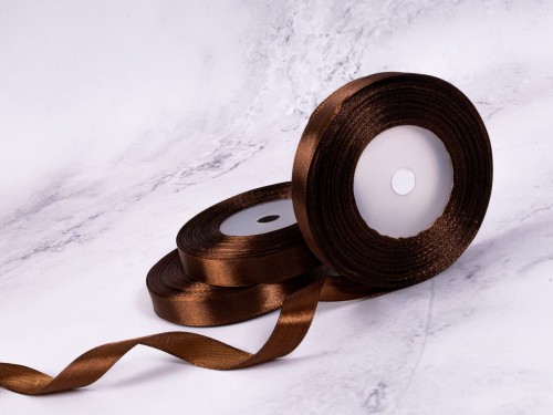 Wstążka Satynowa 12mm x 35Y # Brąz*72