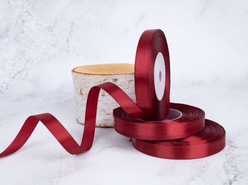 Wstążka Satynowa 12mm x 35Y # Bordo*33