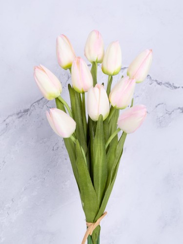 Tulipan Satyna/Wiązka T02 # Vanilla/Jasny Róż (10 szt)