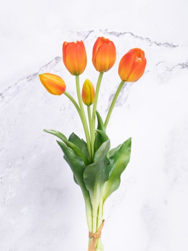 Tulipany SILIKONOWE/Wiązka # Pomarańcz Cieniowany (5 szt)